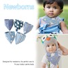 JeiibrZui 5 Pcs Pure Cotton Blue Baby Dribble Bibs for