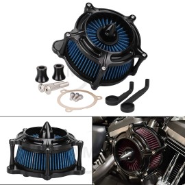 Unbranded Spike Air Cleaner Blue Intake Filter Kit For Harley M8 Touring Trike 2017-2023
