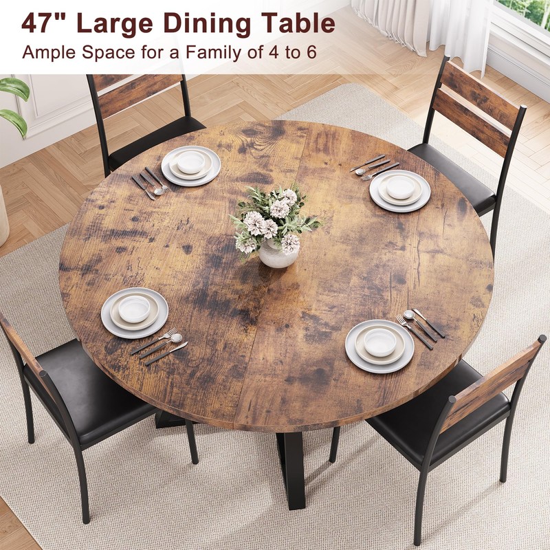 Jocoevol Round Dining Table for 4,Kitchen Dining Room Circle Dinner