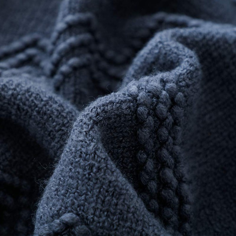 BOURINA Textured Solid Soft Sofa Throw Couch Cover Knitted Decorative