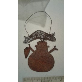 Unbranded Rusty metal "just say snow" sign with snowman
