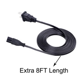 Replacement Power Cord for Sansui SLED2453W SLEDVD226D SLED1945 SLED4668W SLED1953W SLED4668W 120Q119905 TV 8Ft Polarized 2 Prong Power Cord AC Cable