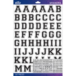 Sticko Alphabet Varsity Stickers, Large, Black