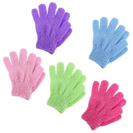BOHUIZ 5 Pairs Exfoliating Gloves, Exfoliating Gloves, Body Shower Glove for Shower, Spa, Massage