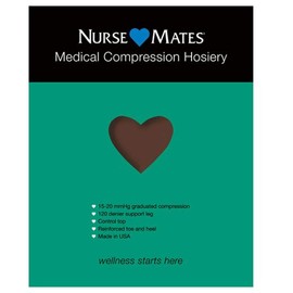 Nurse Mates Medical Compression 15-20mmHg Pantyhose | Reduced Swelling & Leg Fatigue| 1 Pair | Java | Size D