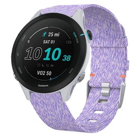 Compatible for Garmin Forerunner 255 Band, onetuo Breathable Nylon Woven Fabric Replacement Accessory Strap Compatible for Garmin 255 46mm / 255S 41mm Smartwatch (46mm case Forerunner 255, Purple)