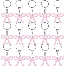 iMagitek 24Pcs Pink Bow Keychains for Coquette Bow Party Favors Girls Birthday Gifts Classroom Prizes