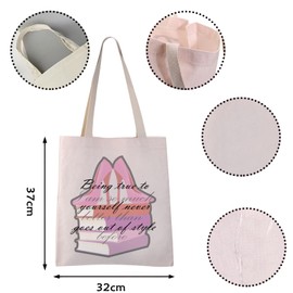 VAMSII Legally Musical Blonde Gift Tote Bag Elle Quote Gift being True to Yourself Never Goes out of Style Theatre Gift Bag (BEING TRUE Tote)