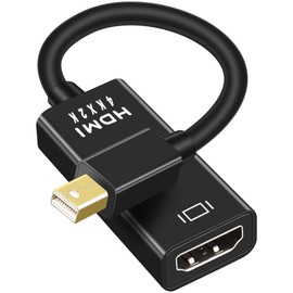 PASOW Mini DisplayPort to HDMI Adapter, Mini DP Thunderbolt to HDMI Converter 4K Compatible for MacBook Air/Pro,UHD Monitor/TV/Projector (Black)