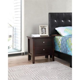 Glory Furniture Primo 2 Drawer Nightstand in Espresso