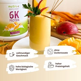 Nutri + Proteinpulver Banane 1 kg - 83% Eiwei√ü Pulver - pflanzliches Protein Powder Banana Flavor - 6-Komponenten Eiwei√üpulver 1000 g aspartamfrei