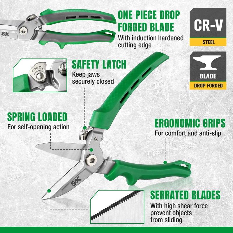 SK 8" Heavy Duty Scissors, All Purpose Shears, Drop Forged