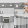 eachope Extra Long No Hooks Needed Linen Textured Shower Curtain