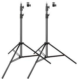 Aluminum Alloy Light Stand 9.5 Feet/2.8m Adjustable Spring Cushioned Photography Tripod for Photo Studio Speedlight Flashes, Ring Light, Photographic Equipments Thickening Flash Stand, 2 Pack