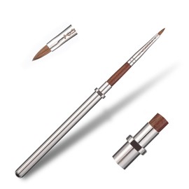 KADS Acrylic Nail Brush with Penholder Nail Brush for Acrylic Application-Oval Shaped Powder Nail Design Tools for Professional Manicure DIY Home Salon (2#)