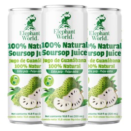 Elephant World 100% Natural Soursop Guanabana Juice 10.8 oz (Pack of 12), Soursop