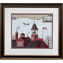 Charles Wysocki "Country Sleigh Ride" New CUSTOM FRAMED Art Americana