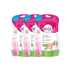 Vito Veet Pure Bath Time Hair Removal Cream, Firm Hair Removal, 5.3 oz (150 g) x 3 Pieces, Includes Sponge