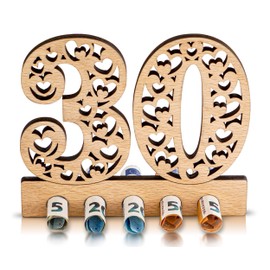 DARO Design - 30th Birthday Money Gift Wooden 30th Anniversary Heart Pattern