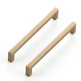 Ravinte 10 Pack Solid 5 Inch Center to Center Slim Square Bar Drawer Handles Kitchen Cabinet Handles Drawer Pulls Kitchen Cabinet Hardware Kitchen Handles Champagne Bronze Cabinet Pulls