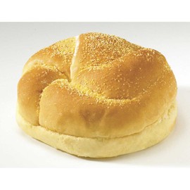 Flowers Foods European Bakers Corn Dusted Golden Kaiser Sandwich Bun, 4.5 inch - 12 per pack -- 6 packs per case.
