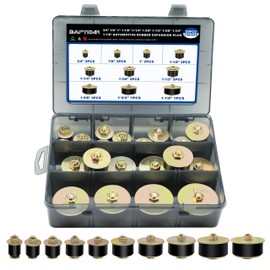 Daptemn 20PCS Expansion Freeze Rubber Plugs Kit,10 Sizes Automotive Engine Rubber Expandable Freeze Plugs Fit Hole 3/4" 7/8" 1" 1-1/8" 1-1/4" 1-3/8" 1-1/2" 1-5/8" 1-3/4" 1-7/8"
