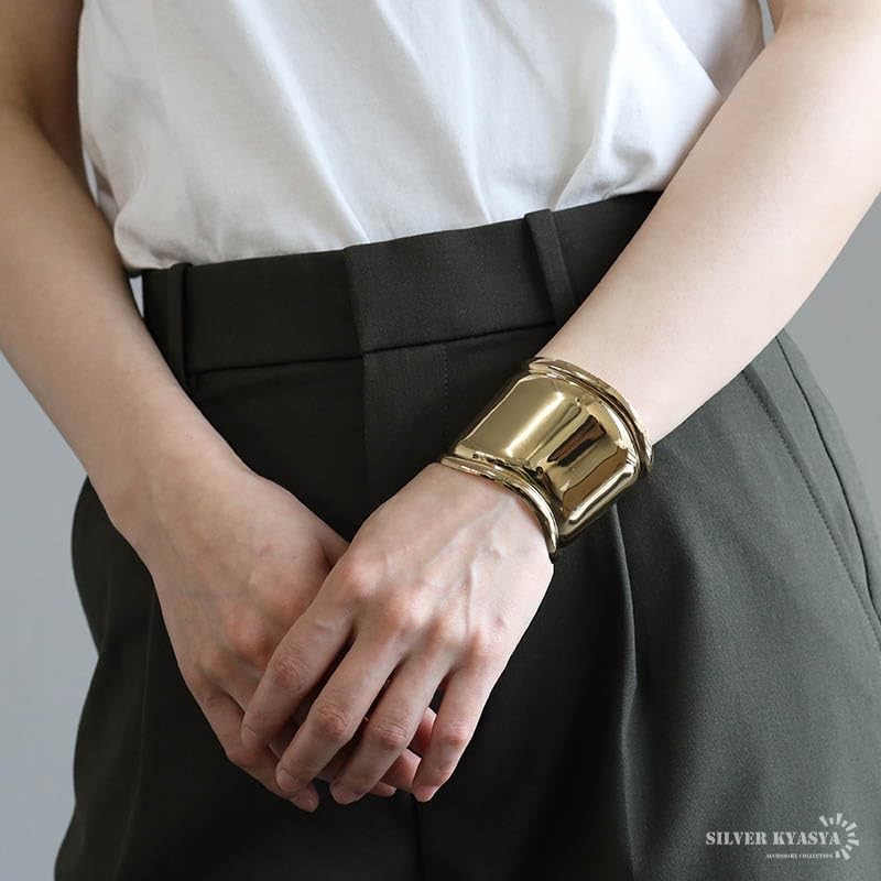 Silver Kyasya Gold Bone Cuff Bangle, Wide, Thin, Thick, Wide,