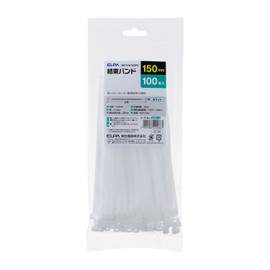 ELPA KBF-S150100 (WH) Cable Ties, 5.9 inches (150 mm), White
