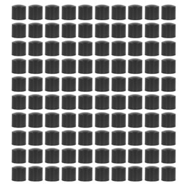 100Pcs Electric Fence Post End Caps Plug Insert Plastic Round Fence Post Caps High Voltage Pulse Electronic Fence System Waterproof Cap Black 32mm