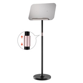 Portable Floor Lectern Podium Stand for Speech, Presentation, with Black Stand, Gray Board and Adjustable Height for Laptop, Book or Sheet Music