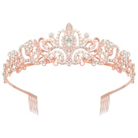 alwaiiz Women's Wedding Tiara with Comb Crystal Crown Rhinestone Crown for Weddings, Proms and Birthday Parties, Alloy, No Gemstone