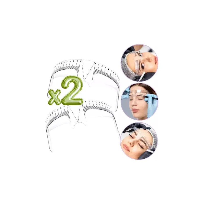 Regla Facial Microblading Plástico Para Diseño Cejas 2 Pz F