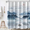 Ruelvth Mountain Shower Curtain, Abstract Sunrise Ink Painting Shower Curtain