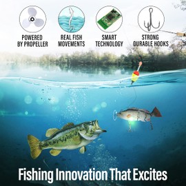 UFISH 3.5" Robotic Swimming Fishing Lure - Self Swimming Electronic Lure - USB Rechargeable - 3 Pack - Best Fishing Bait for Bass, Pike, Musky, Trout, Perch