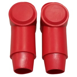 (Red) 3/8" Stud Terminal Cover - Electrical Battery Connection Insulator (2 Pack)