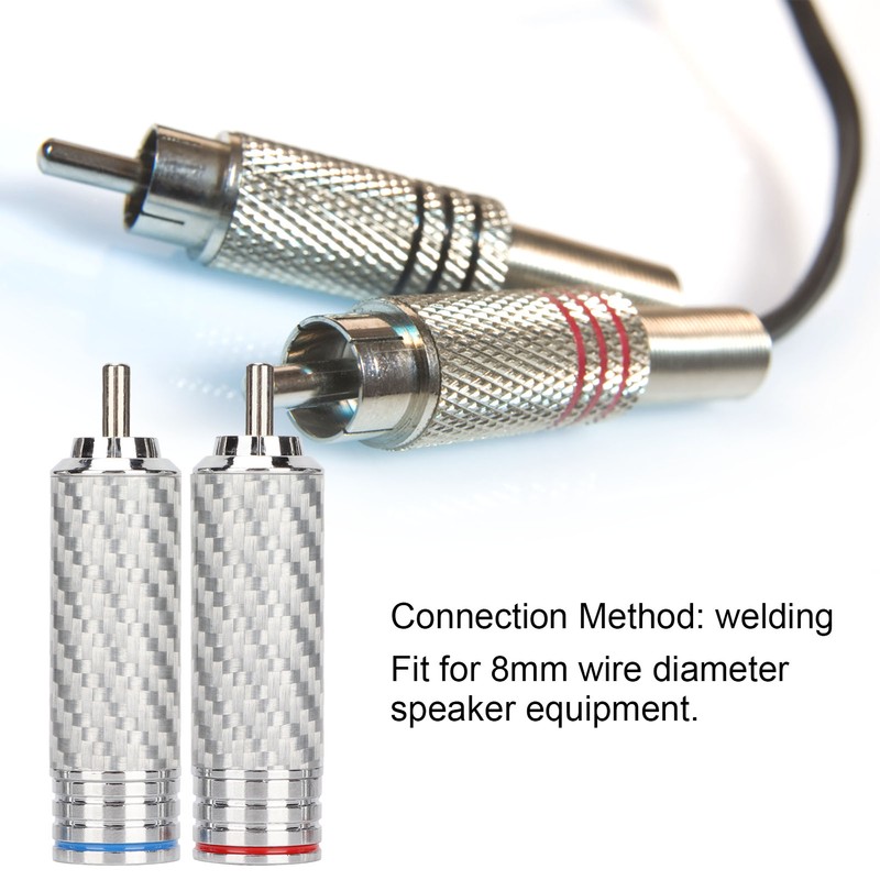 4Pcs RCA Sound Plug Chrome Plated Welding Phono RCA Male