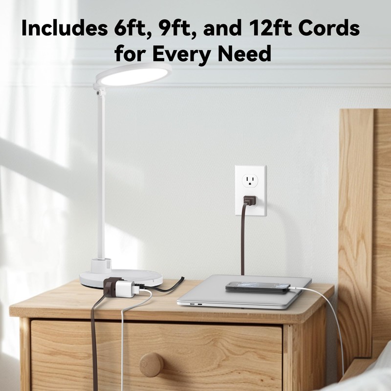 BN-LINK 6+9+12 Ft Indoor Extension Cord, Brown, 3-Outlet Polarized Flat