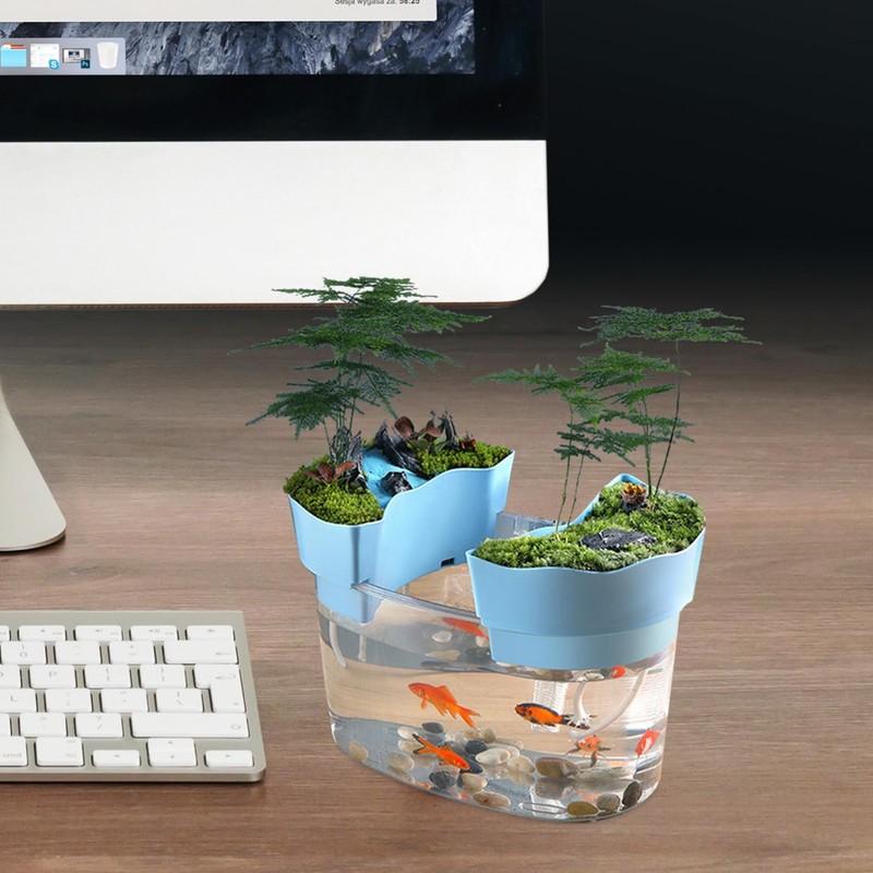SUPVOX Plastic Betta Tank Small Desktop Aquarium Fish Tank Aquarium