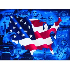 Apollo Towels America The Beautiful Velour Brazilian Beach Towel for Two 58x74 inches