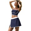 Nirovien Womens Workout Sets 2 Piece Tennis Skort Sets Golf