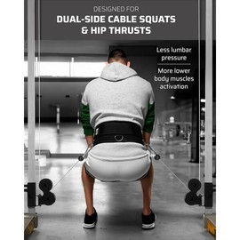 TheFitGuy 케이블 머신 및 스마트 홈 짐 스쿼트와 힙 스러스트를 위한 더핏가이 멀티 부착 벨트, 최적의 무게 배분을 5개의 지점, 스트랩 2개(u201D 40개 u201D 27개) 금속 스냅 후크 3개 포함 The FitGuy Multi Attachment Belt for Cable Machine & Smart Home Gym Squats and Hip Thrusts, with Optimal Weight Distribution at 5 Poin