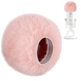 PhantAccy Pop Filter/Windscreen for Blue Yeti and Yeti Pro Microphones, Furry Mic Cover for Wind and Ambient Noise Reduction