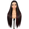 13X6 Black and Red Glueless Synthetic Lace Front Wig 26IN
