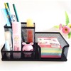 DOITOOL Metal Mesh Desk Organizer Compartment Storage Case for Office
