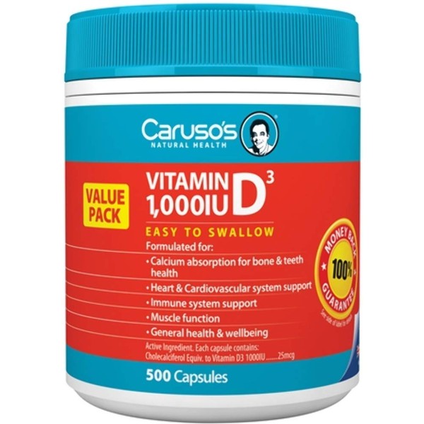 Caruso's Natural Health Vitamin D3 1000IU 500 Capsules