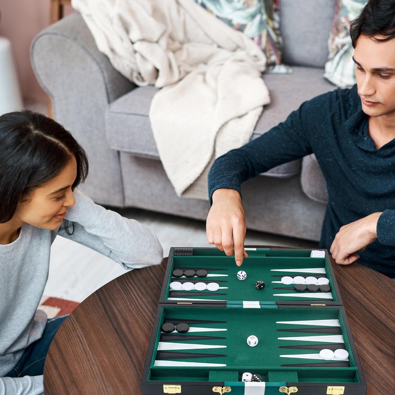 RERIVER Backgammon Set 2 Players Classic Backgammon Sets for Adults
