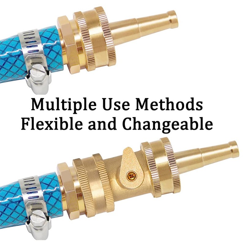 Joywayus Heavy Duty Brass High Pressure Jet Nozzle with Shut-off