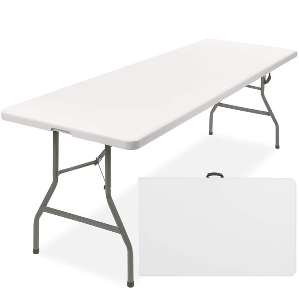 Best Choice Products 8ft Plastic Folding Table, Indoor Outdoor Heavy