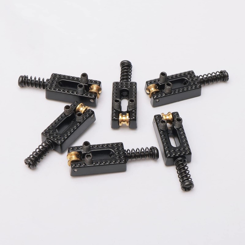 Unxuey Guitar Tremolo Saddles, 6 Pcs Electric Guitar Roller Bridge
