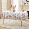 Horaldaily Spring Tablecloth 60×84 Inch Oval, Hummingbird Butterfly Flower Washable